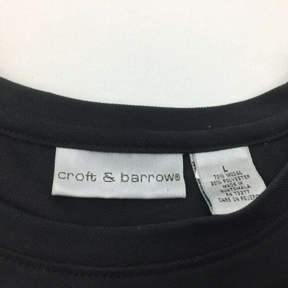 Croft & Barrow Womens Black Short Sleeve Crew Neck Shirt Size Large - Picture 4 of 6